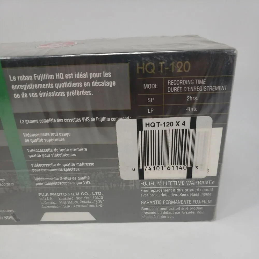 Fujifilm HQ120 T-120 VHS NEW Blank Video Tapes 6 Hours each High Quality Fuji